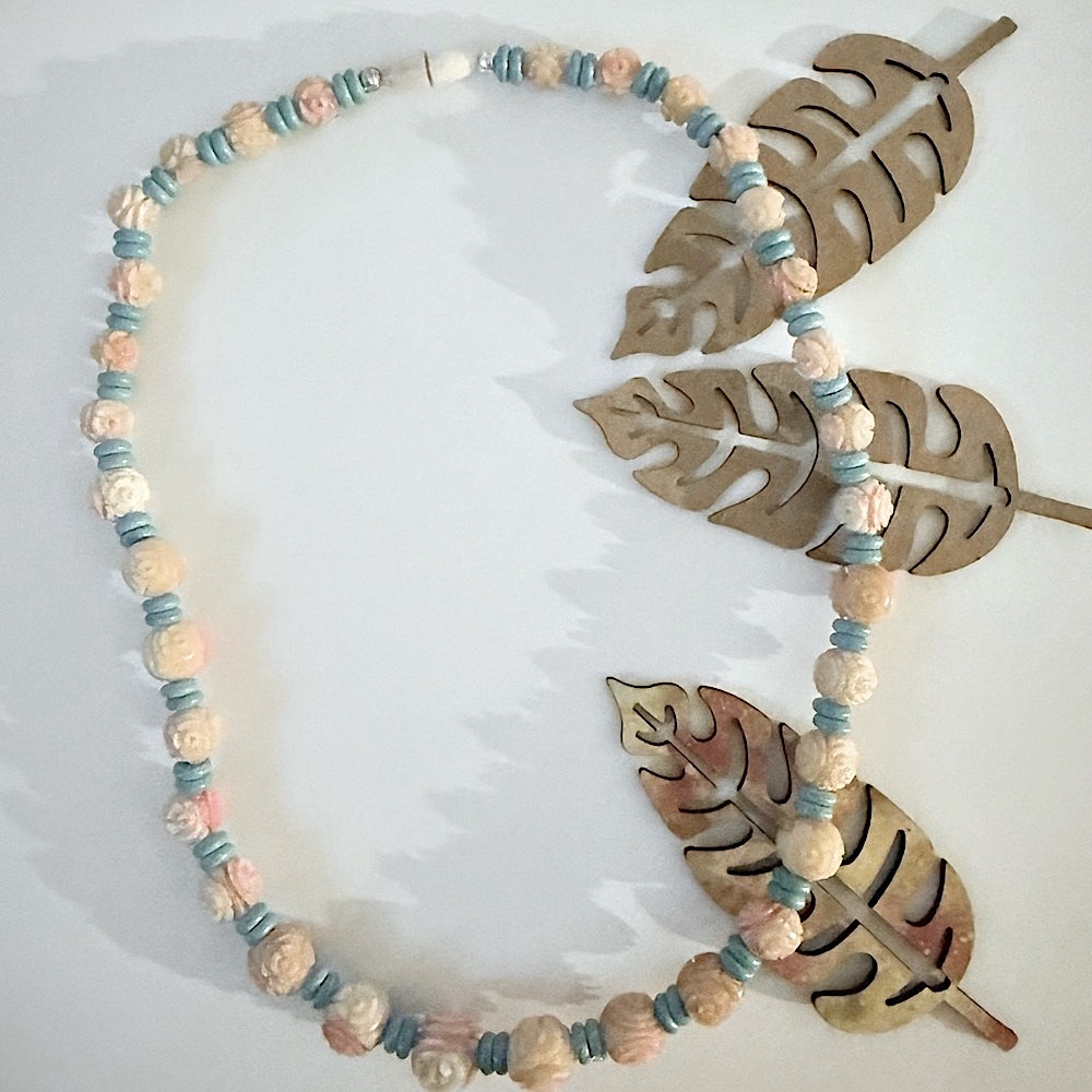 Handmade beaded necklace
Smell the roses
Repurposed vintage beads